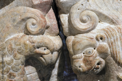 france; 66; serrabone priory : inside marble capital photo