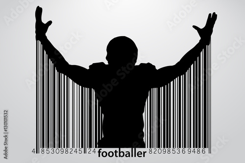 silhouette of a football player. Rugby. American footballer