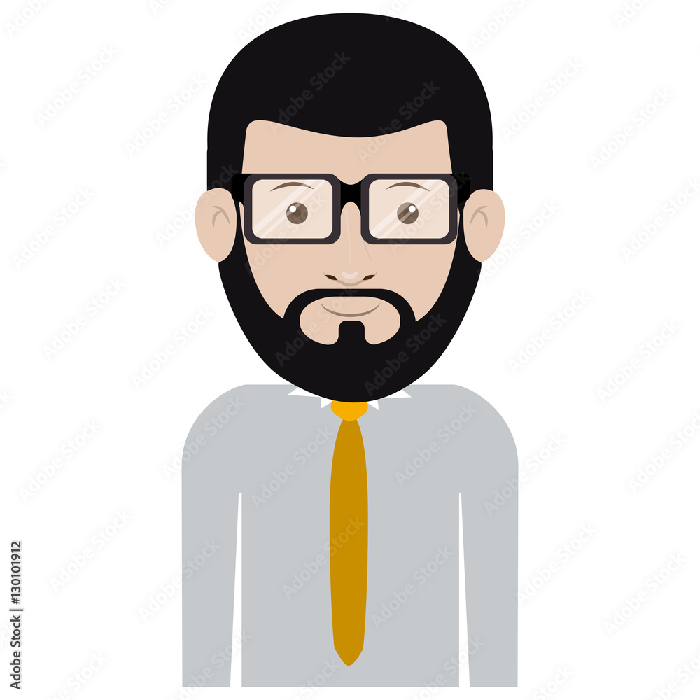 Man with glasses icon. Male avatar person people and human theme. Isolated design. Vector illustration Man with glasses icon. Male avatar person people and human theme. Isolated design. Vector illustration