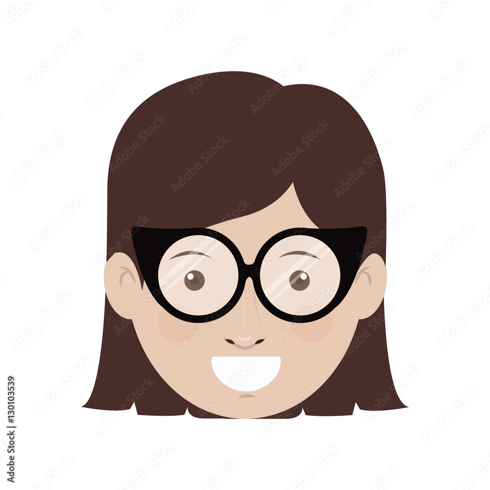 Woman with glasses icon. Girl female avatar person people and human theme. Isolated design. Vector illustration