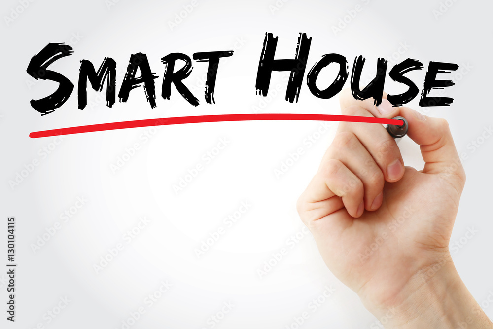 Hand writing Smart house with marker, concept background Hand writing Smart house with marker, concept background