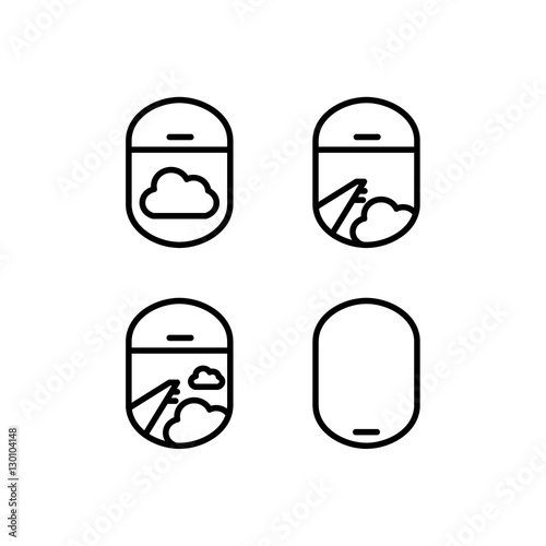 Vector airplane window view icon