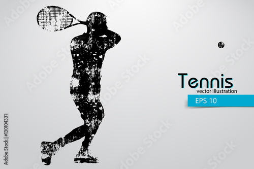 Silhouette of a tennis player.