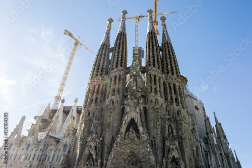 Facade of the Sagrada Familia basilica in Barcelona, Catalonia, Spain