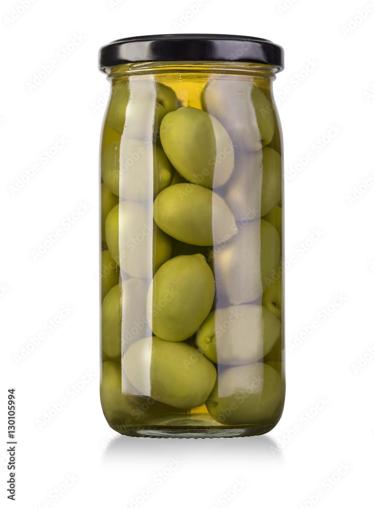 Green olives preserved in bottle Green olives preserved in bottle