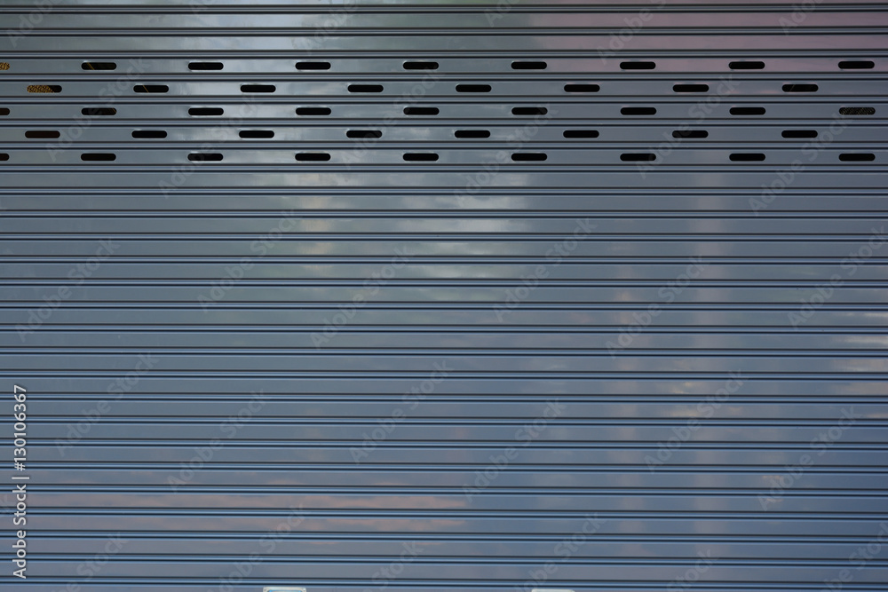 Corrugated metal sheet,white Slide door ,roller shutter texture.