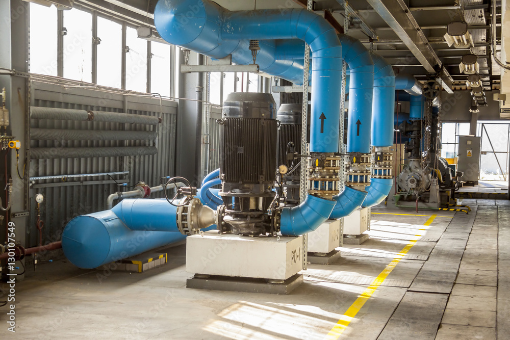 Fototapeta premium Water pumps with large electric motors