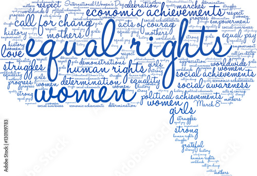 Equal Rights Word Cloud on a white background. 