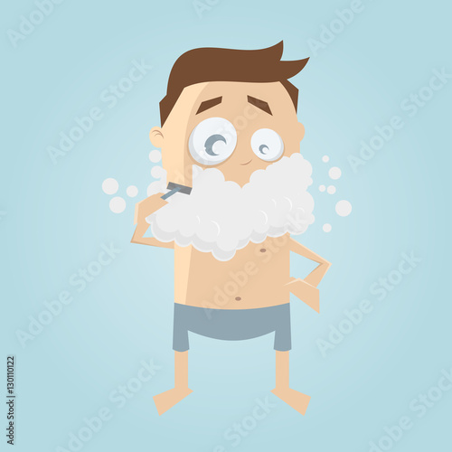 clipart of a shaving man
