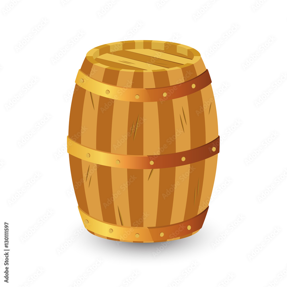 Wooden barrel isolated on white background. Wooden barrel of beer. Wooden barrel isolated on white background. Wooden barrel of beer.