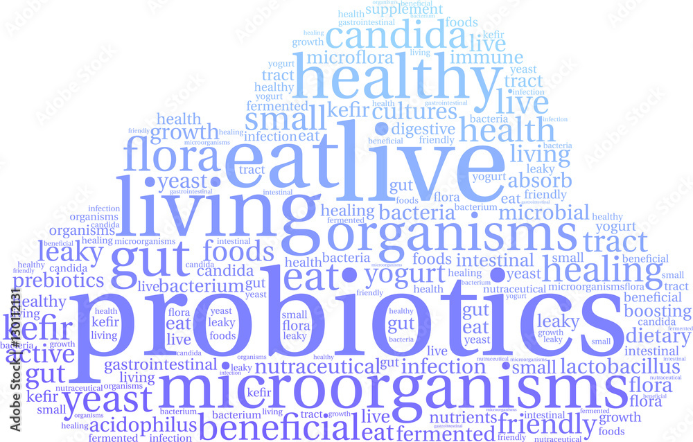Obraz premium Probiotics Word Cloud