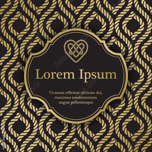 Invitation card with nautical rope decor