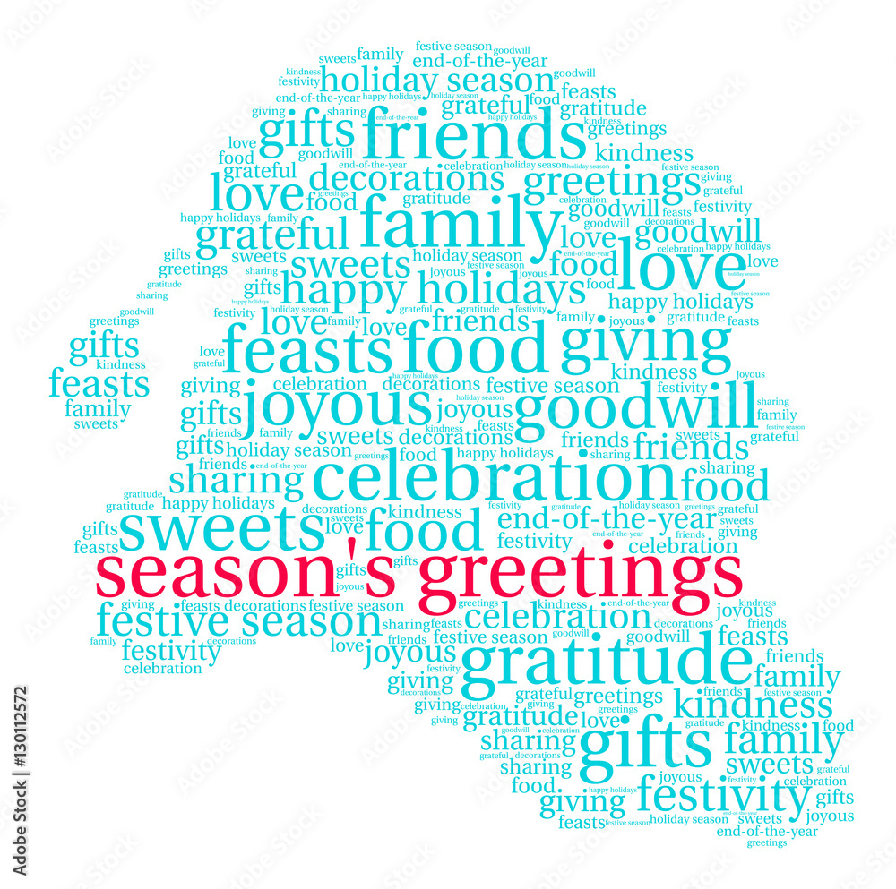 Season's Greetings word cloud on a white background. Season's Greetings word cloud on a white background.
