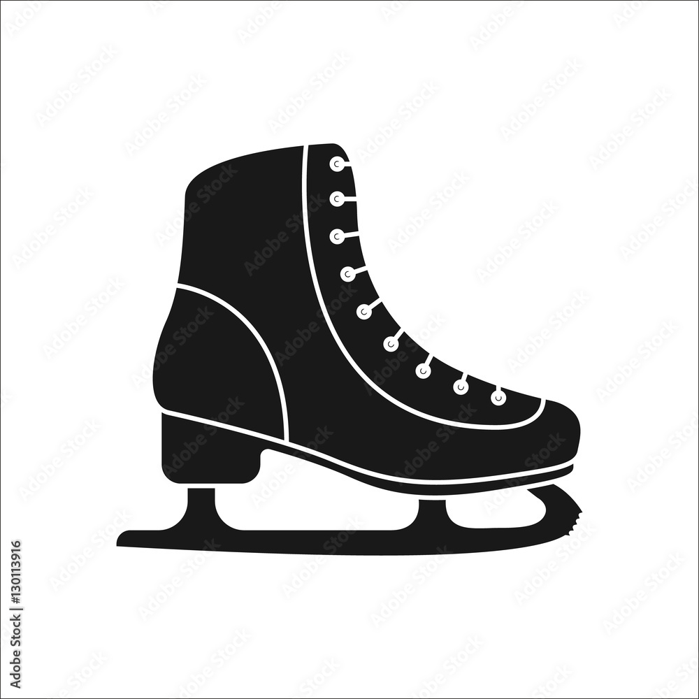 Ice skate symbol silhouette icon on background Stock Vector | Adobe Stock