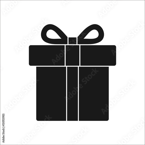 Christmas or present box symbol silhouette icon on background