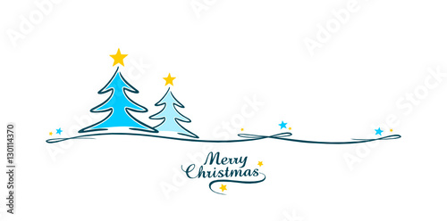 Weihnachtsbäume Schleife blau