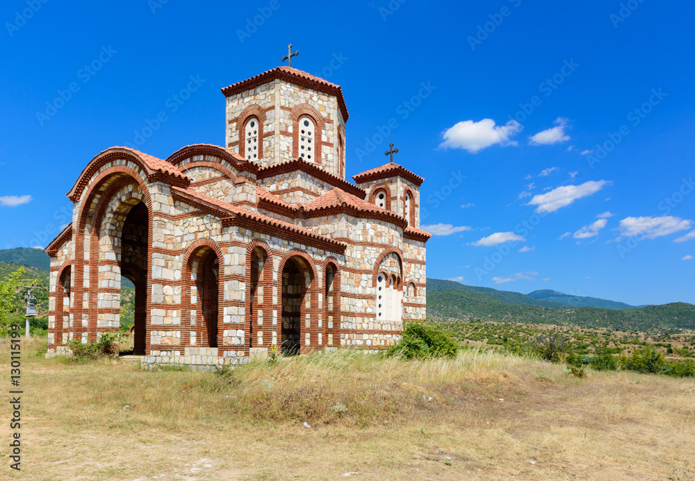 Isolated church standing on a hill in Republic of Macedonia.