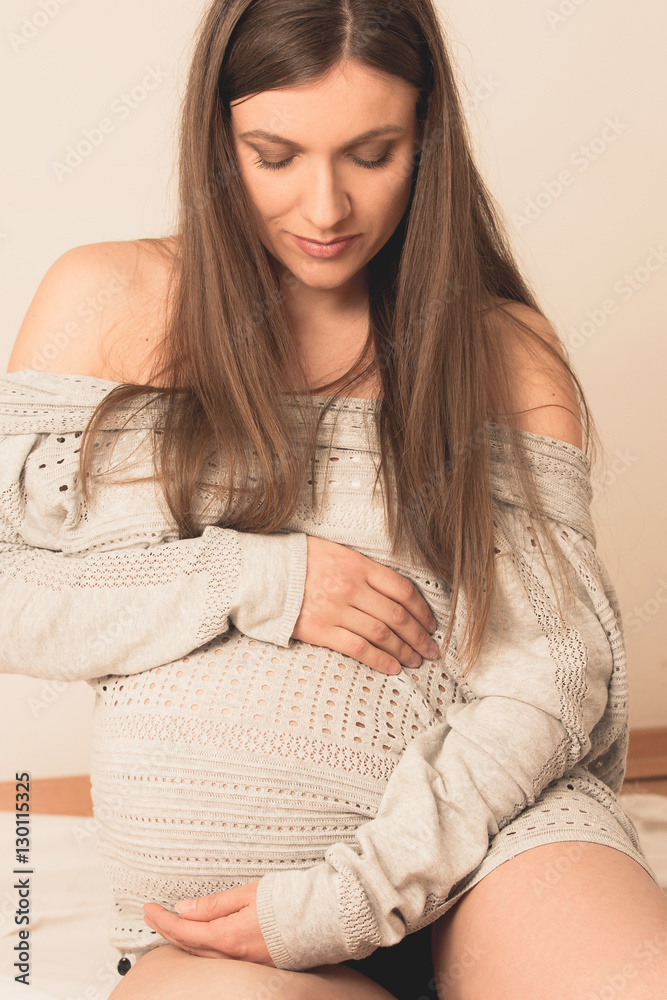 Pregnant caucasian woman Pregnant caucasian woman