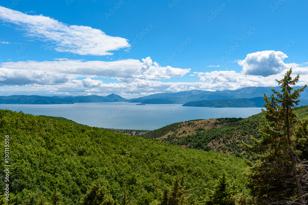 Lake Prespa view from Pelister National Park in Macedonia.