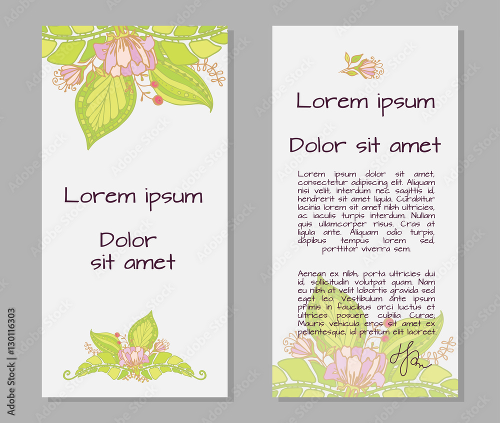 Vector template poster with floral abstract background