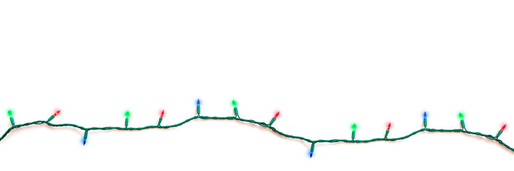 Christmas lights isolated on white