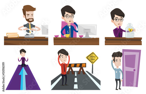 Vector set of business characters.
