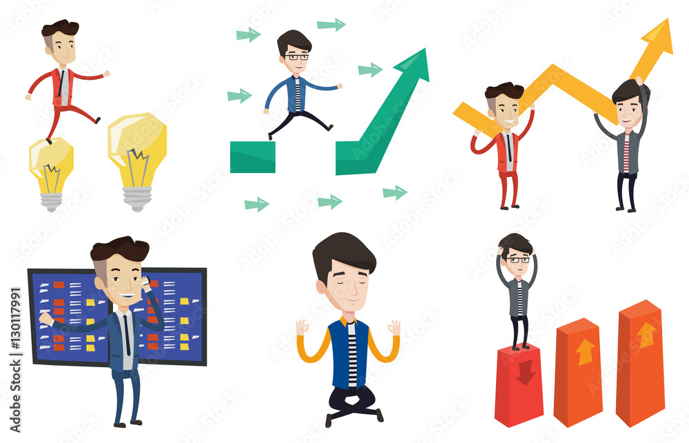 Vector set of business characters. Vector set of business characters.