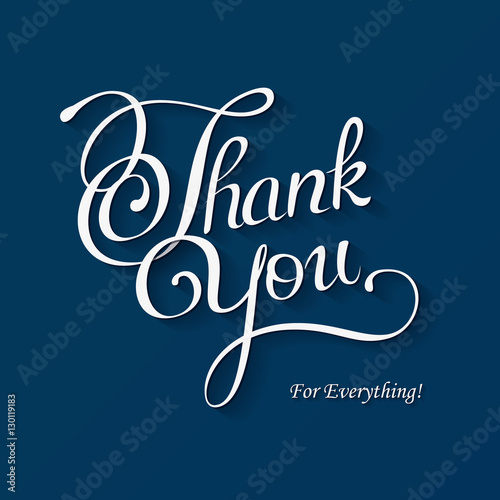Thank You Hand lettering handmade vector calligraphy