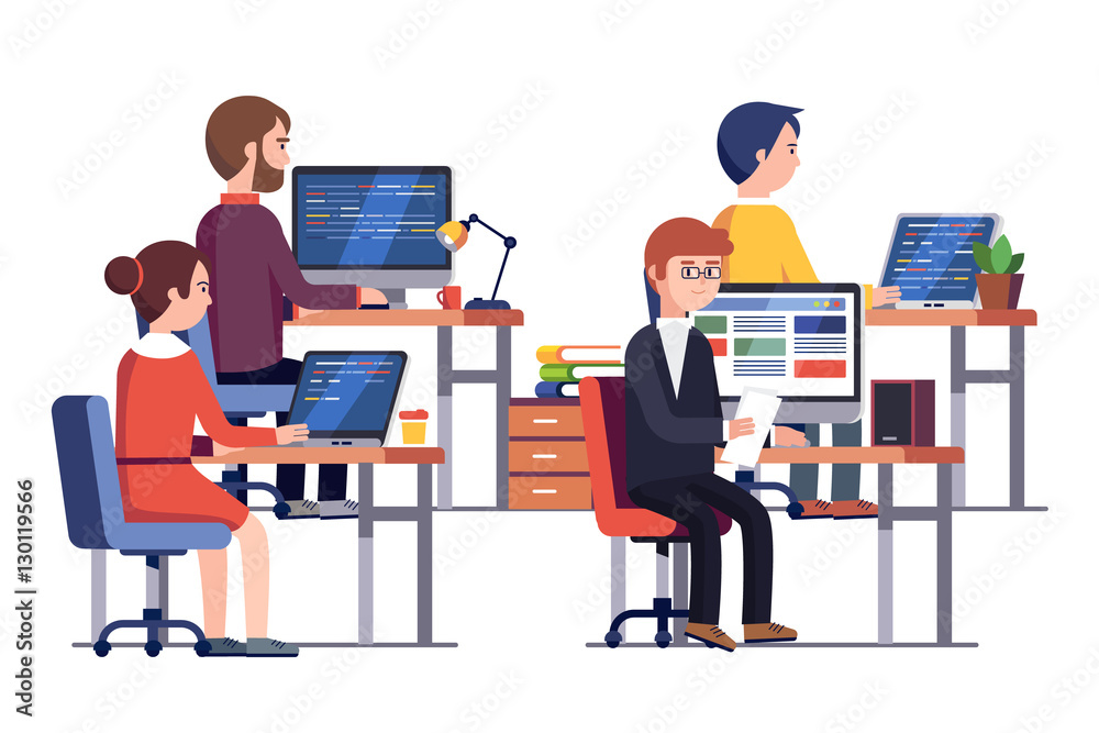 IT or game development company people at work IT or game development company people at work