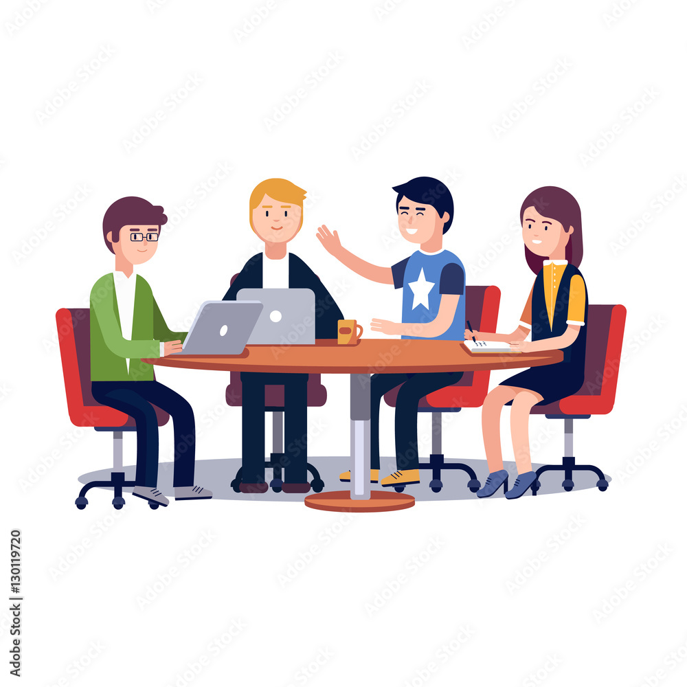 Team working together on a IT startup business Team working together on a IT startup business