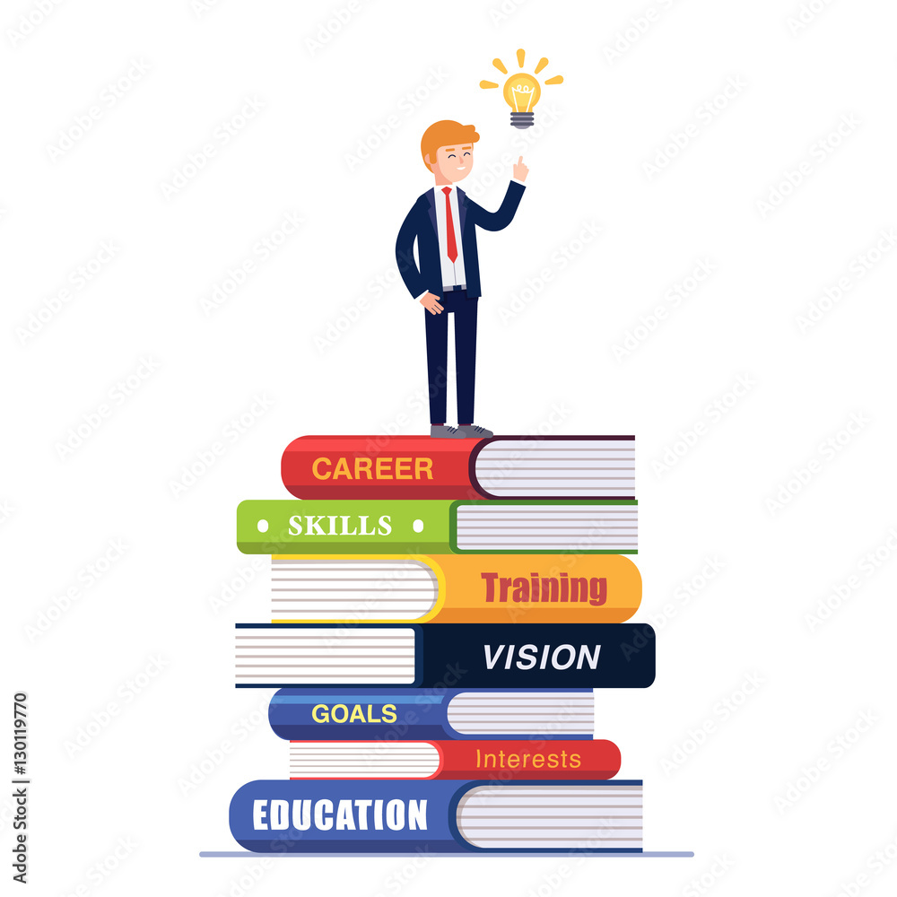 Business man having an bright idea insight Business man having an bright idea insight
