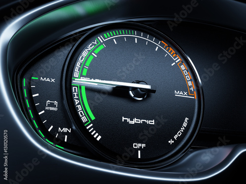 Hybrid car tachometer panel