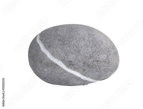 gray stone with white line isolated on white background © dottedyeti