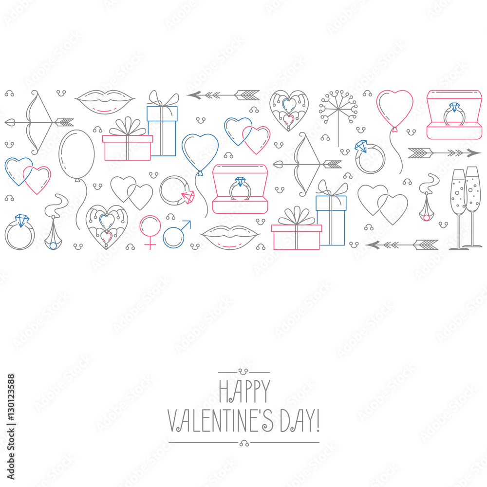 Greeting card with congratulations on St. Valentine's day! and f Greeting card with congratulations on St. Valentine's day! and f