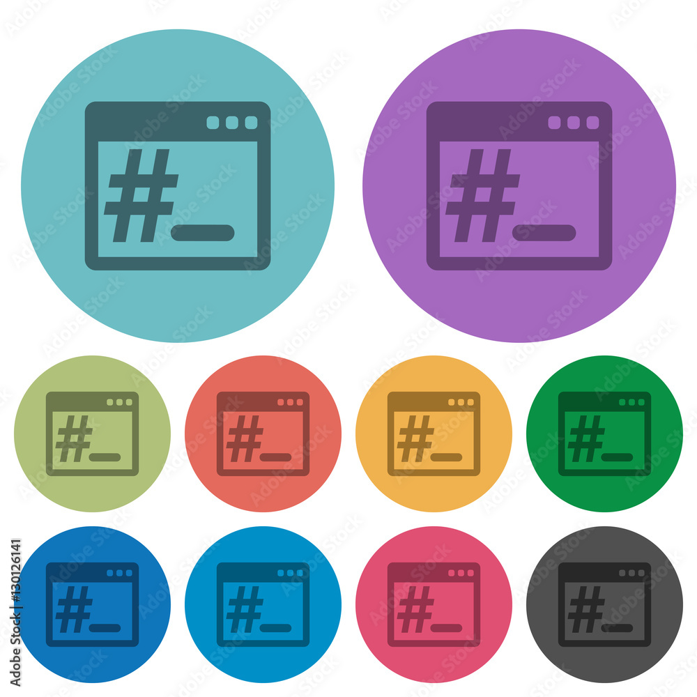 OS root terminal flat icons with outlines OS root terminal flat icons with outlines