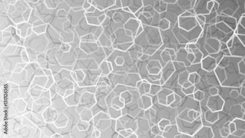 Gray abstract background of small hexagons