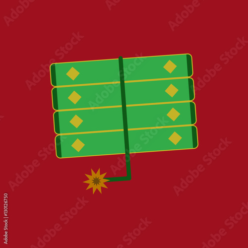 Vector illustration of Chinese new year celebration in flat style firecrackers