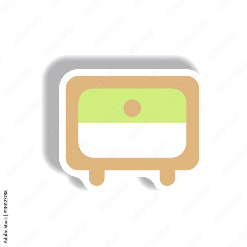 Naklejka premium Vector illustration in paper sticker style office drawer