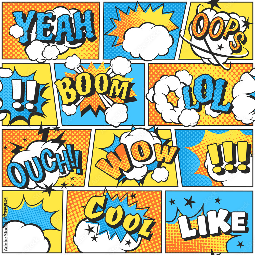 Comic style boom effect sound in pop art vector.