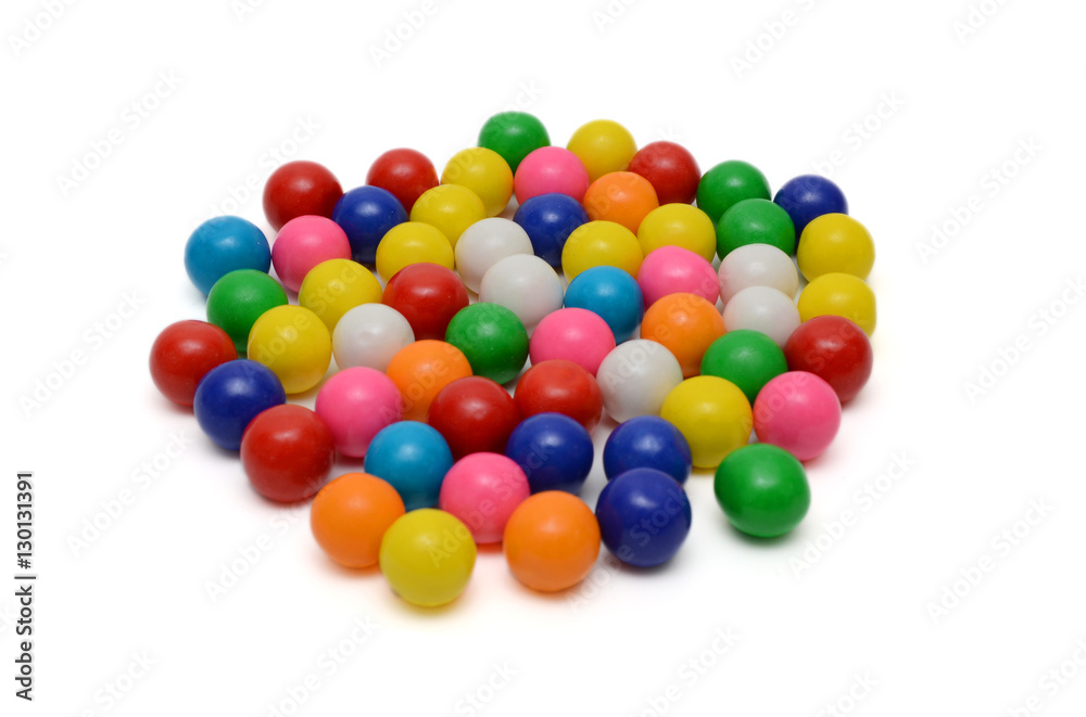 Colorful gumballs on the white background Colorful gumballs on the white background