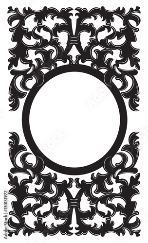 Vintage Imperial Baroque frame. Vector French Luxury rich carved ornamented decor. Victorian wealthy Style structure. Black color