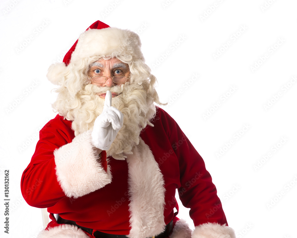 Santa says shhh or be quiet! Santa says shhh or be quiet!
