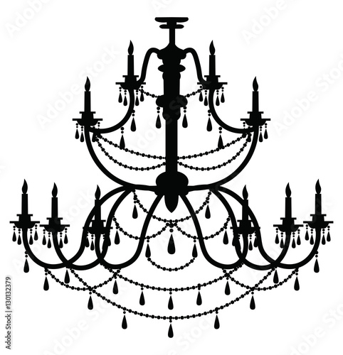 Rich Baroque Classic chandelier. Luxury decor accessory design. Vector illust...