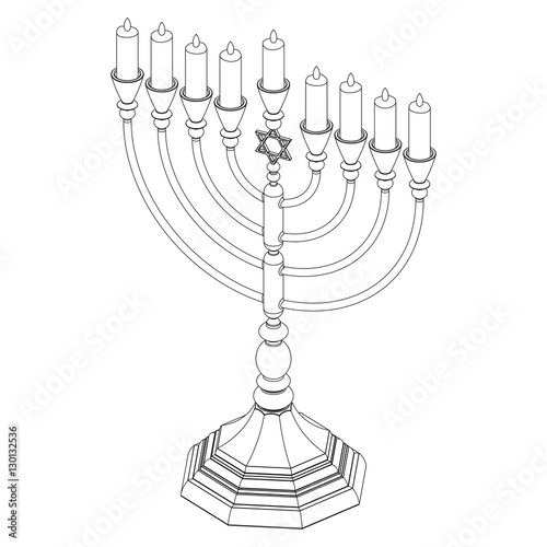 Hanukkah menorah vector