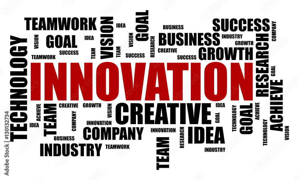 Innovation word cloud concept on white background