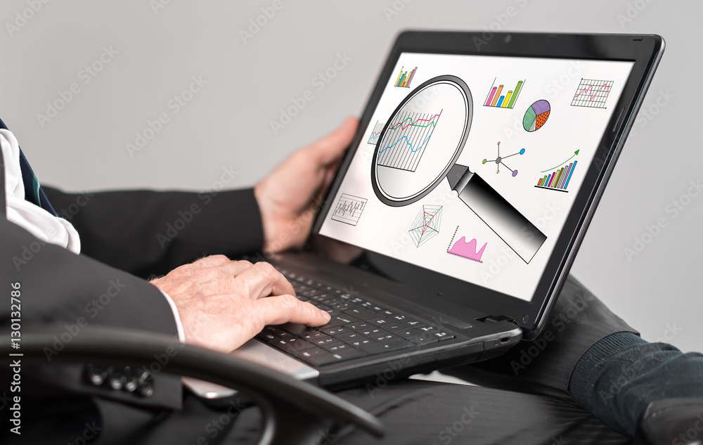 Data analysis concept on a laptop Data analysis concept on a laptop