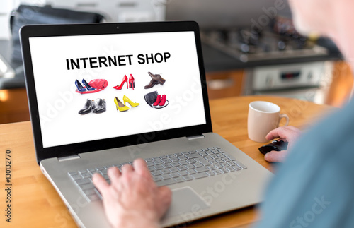 Internet shop concept on a laptop