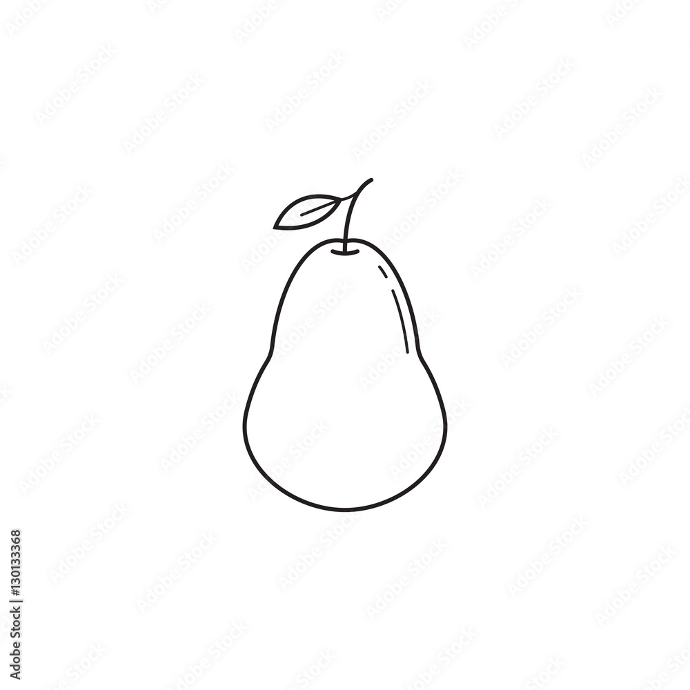 Pear line icon, healthy fruit, vector graphics, a linear pattern on a white background, eps 10. Pear line icon, healthy fruit, vector graphics, a linear pattern on a white background, eps 10.