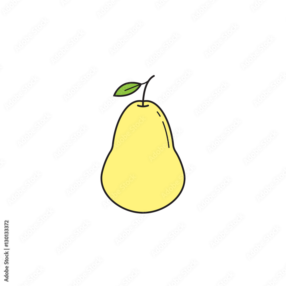 Pear solid line icon, healthy fruit, vector graphics, a colorful linear pattern on a white background, eps 10. Pear solid line icon, healthy fruit, vector graphics, a colorful linear pattern on a white background, eps 10.