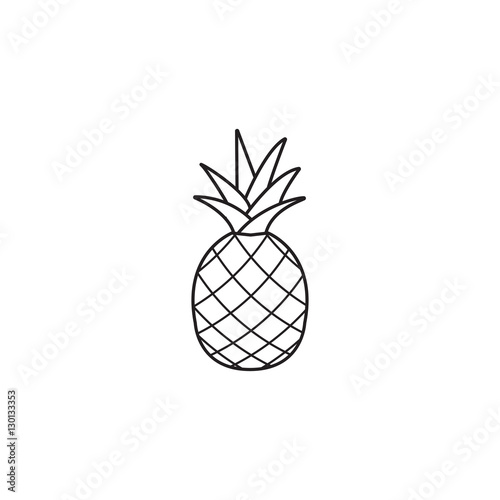 Pineapple & ananas line icon, healthy fruit, vector graphics, a linear pattern on a white background, eps 10.